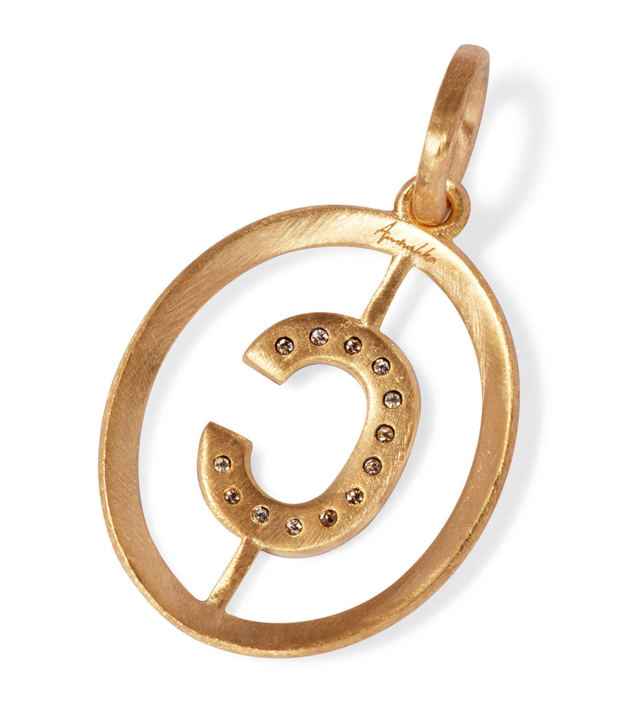 Yellow Gold and Diamond Initial C Pendant