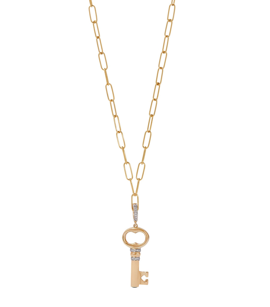 Yellow Gold and Diamond Key Charm