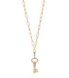 Yellow Gold and Diamond Key Charm GOODS Harrods   