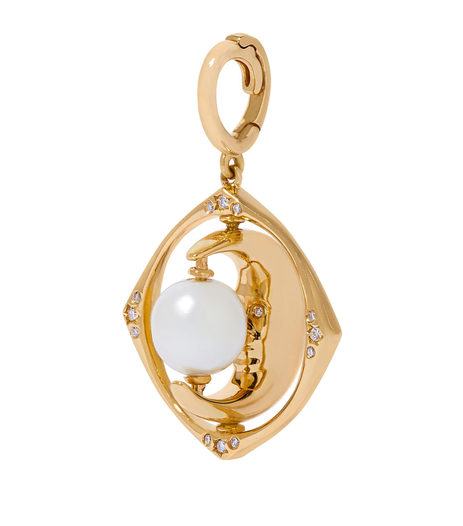 Yellow Gold and Diamond Mythology Spinning Moon Charm