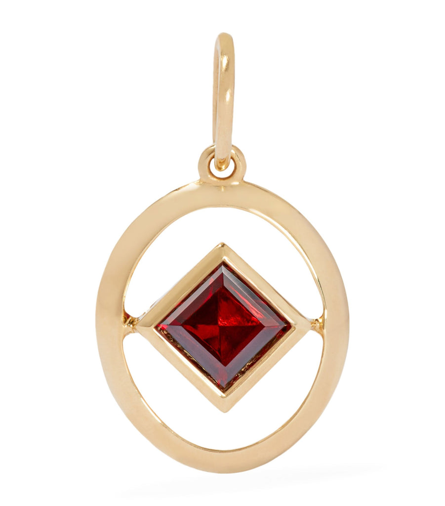 Yellow Gold and Garnet Birthstone Necklace