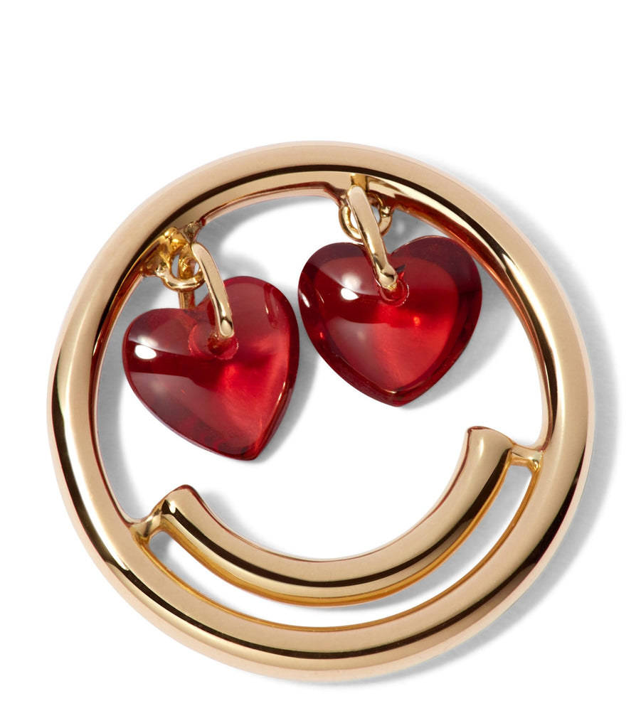 Yellow Gold and Garnet Hoopla Happy Face Charm