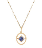 Yellow Gold and Tanzanite Birthstone Necklace GOODS Harrods   