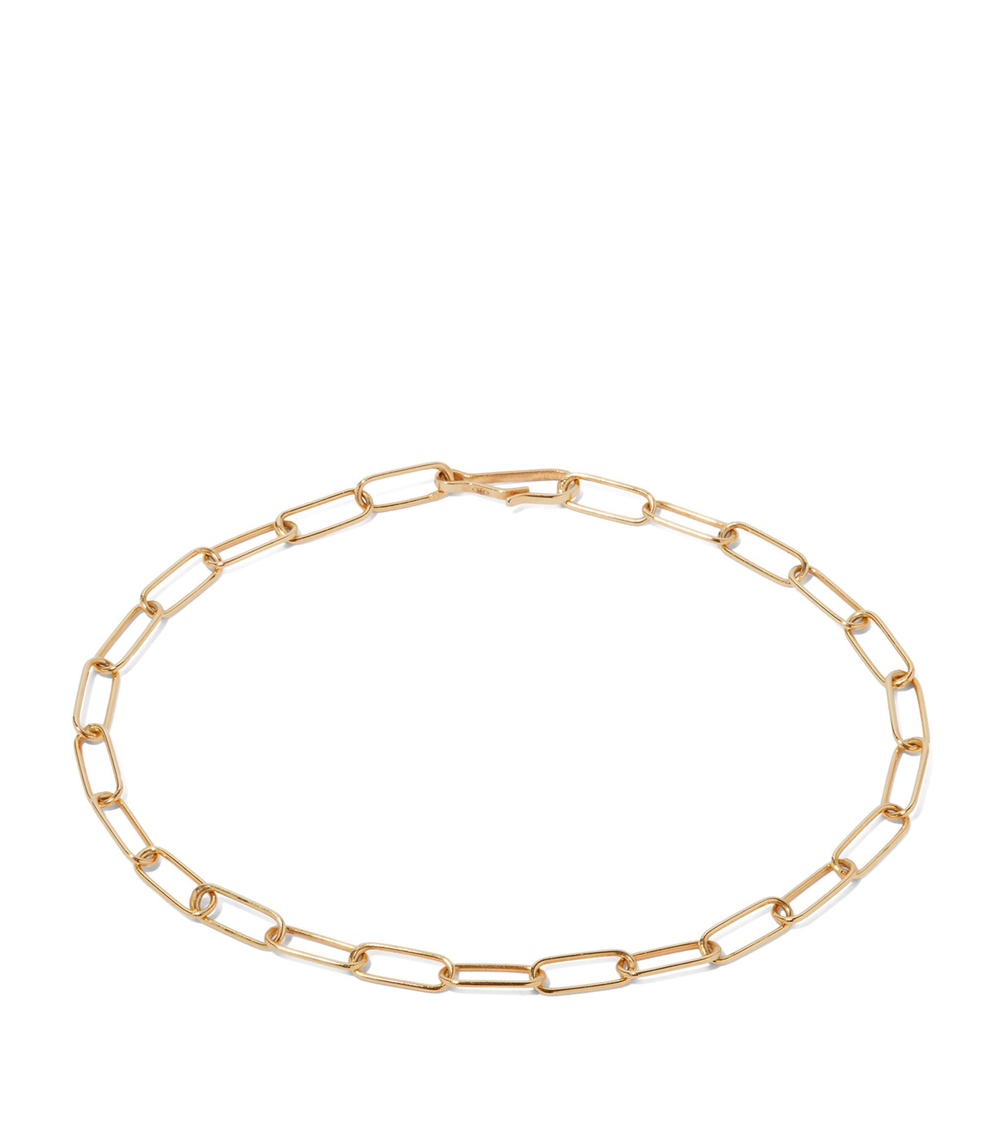 Yellow Gold Mini Cable Chain Bracelet (18cm) GOODS Harrods   