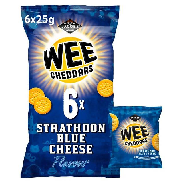 Jacob's Mini Cheddars Strathdon Blue Cheese Snacks 6x25g GOODS Sainsburys   