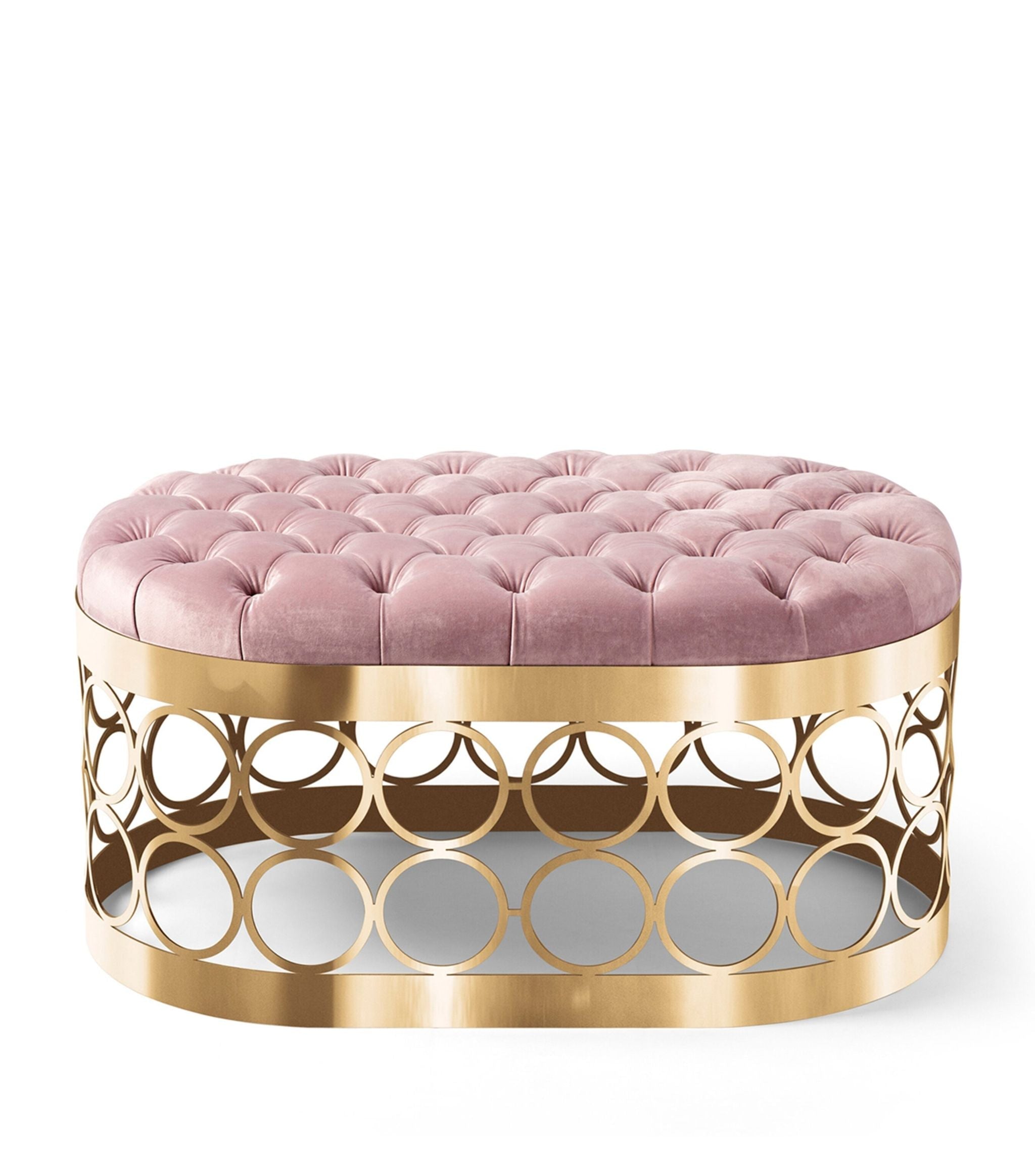 Aristot Velvet Button Ottoman GOODS Harrods   