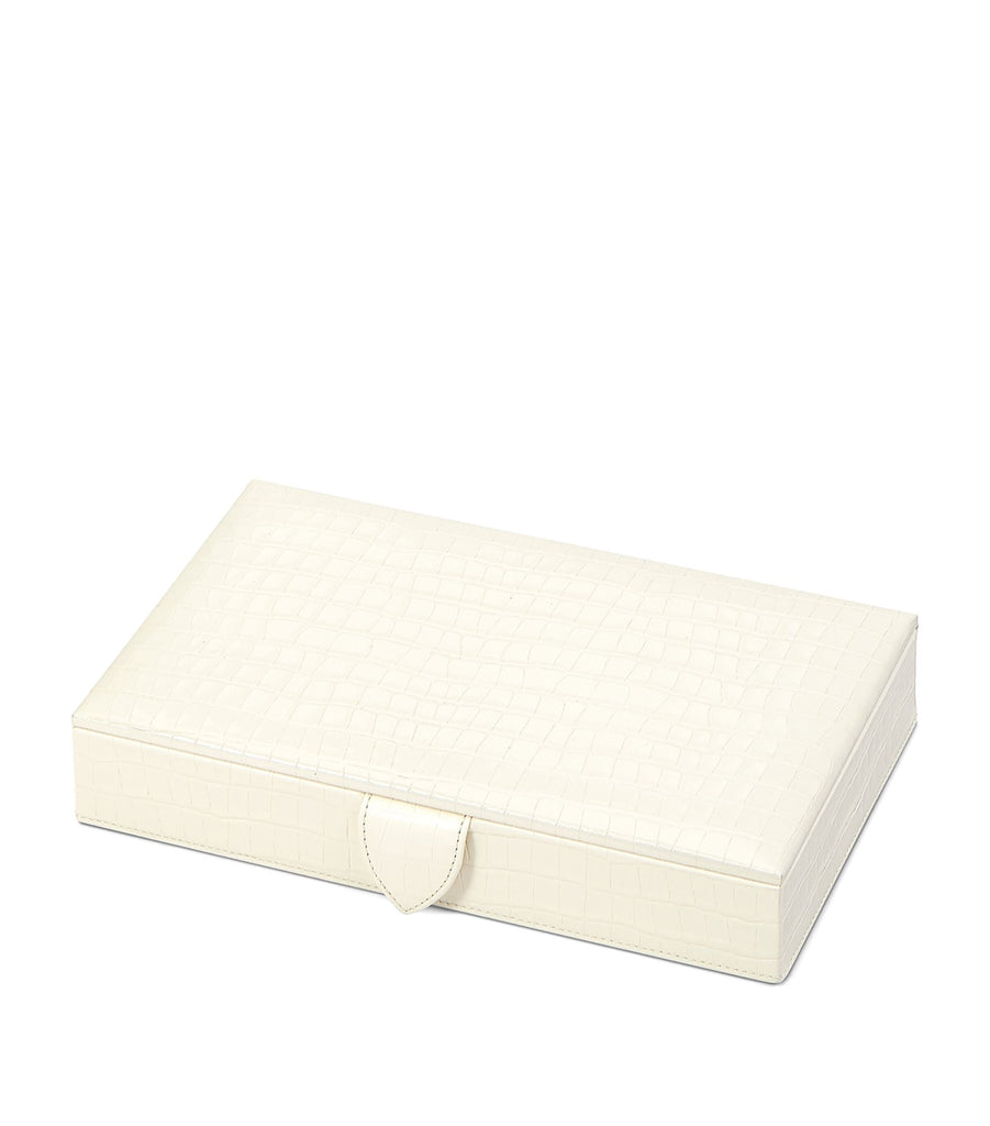 Croc-Embossed Leather Paris Jewellery Box