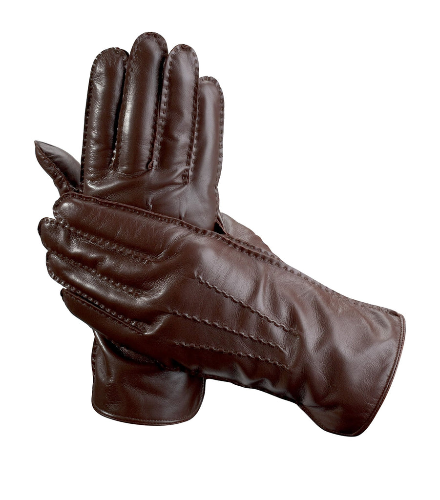 Wool-Cashmere Lined Leather Gloves (Medium)