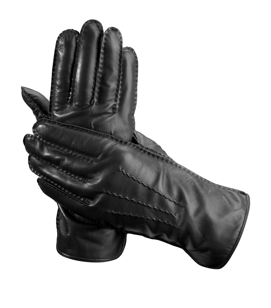 Wool-Cashmere Lined Leather Gloves (Medium)