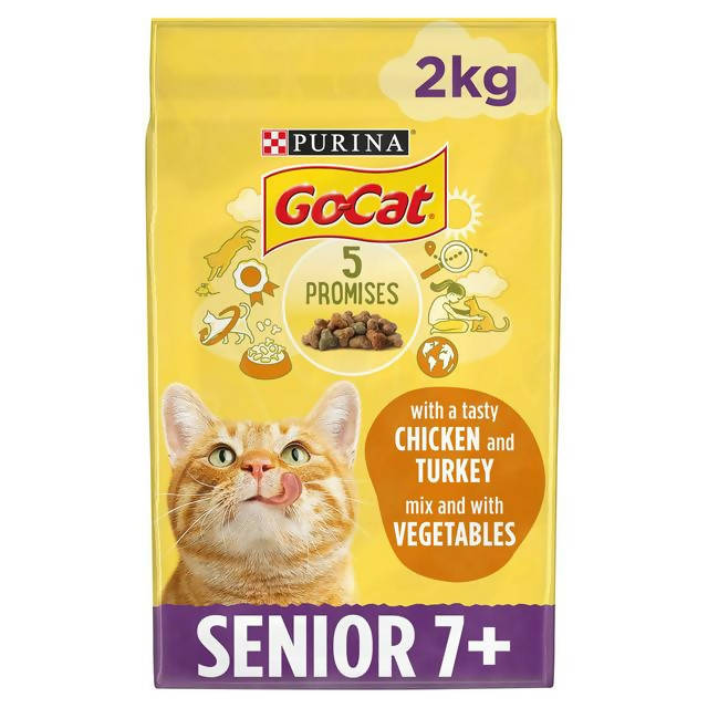 Go-Cat Senior Dry Cat Food Chicken Rice and Veg 2kg - McGrocer