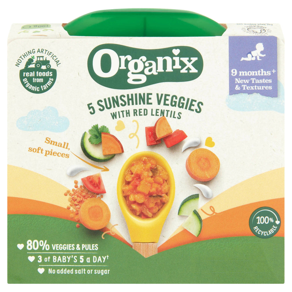 Organix 5 Sunshine Veggies with Red Lentils (190g)