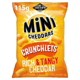 Jacob's Mini Cheddars Crunchlets Rich & Tangy Cheddar Flavour 115g Sharing crisps Sainsburys   