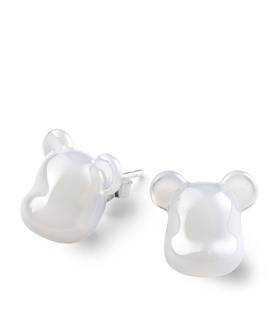 x Medicom Sterling Silver And Crystal Toy Be@Rbrick Earrings