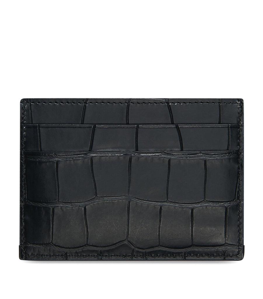 Leather Croc-Embossed Card Holder