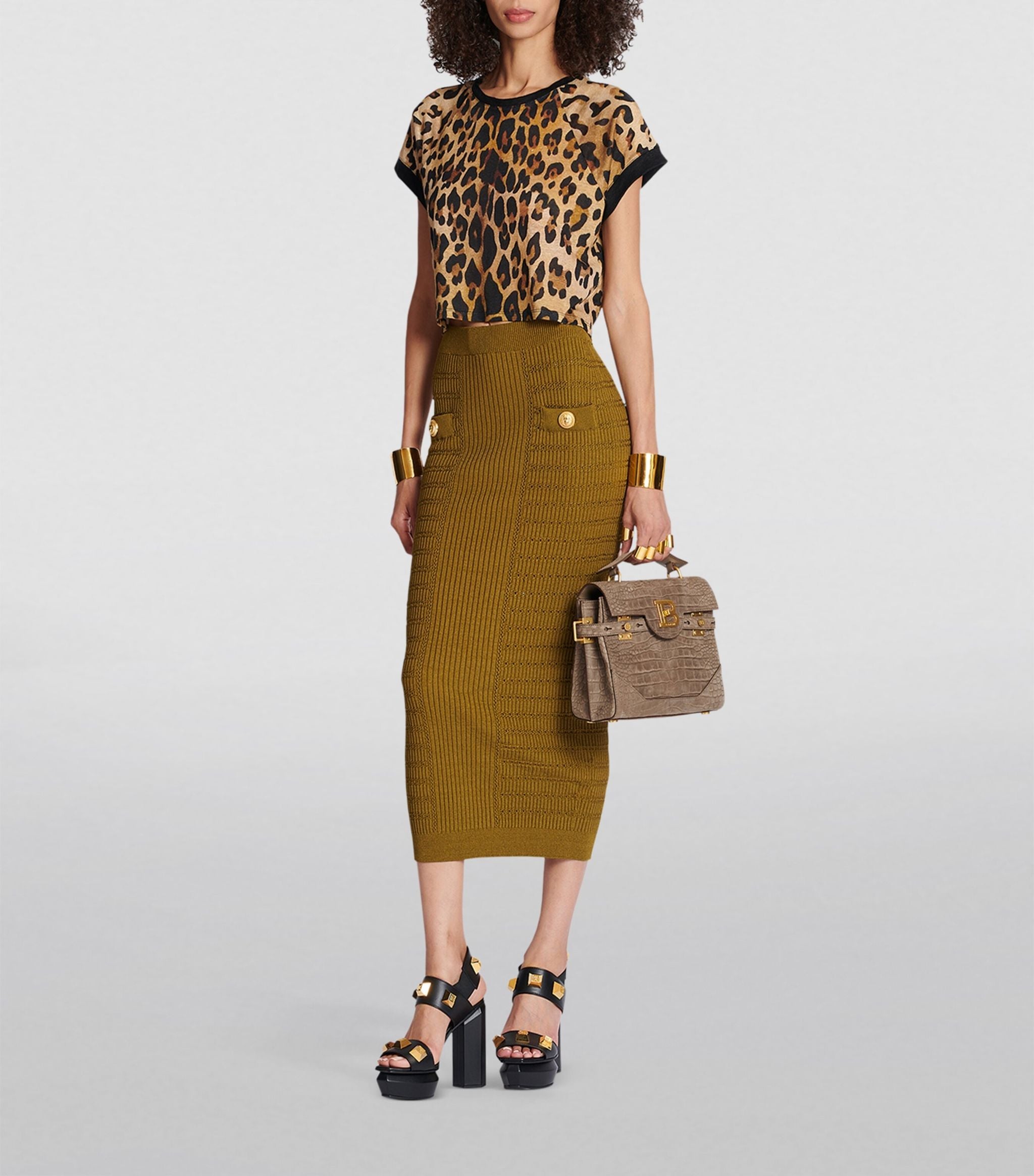 Cropped Leopard Print T-Shirt Miscellaneous Harrods   