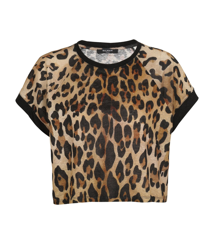 Cropped Leopard Print T-Shirt