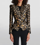 Leopard Double-Breasted Blazer Miscellaneous Harrods   