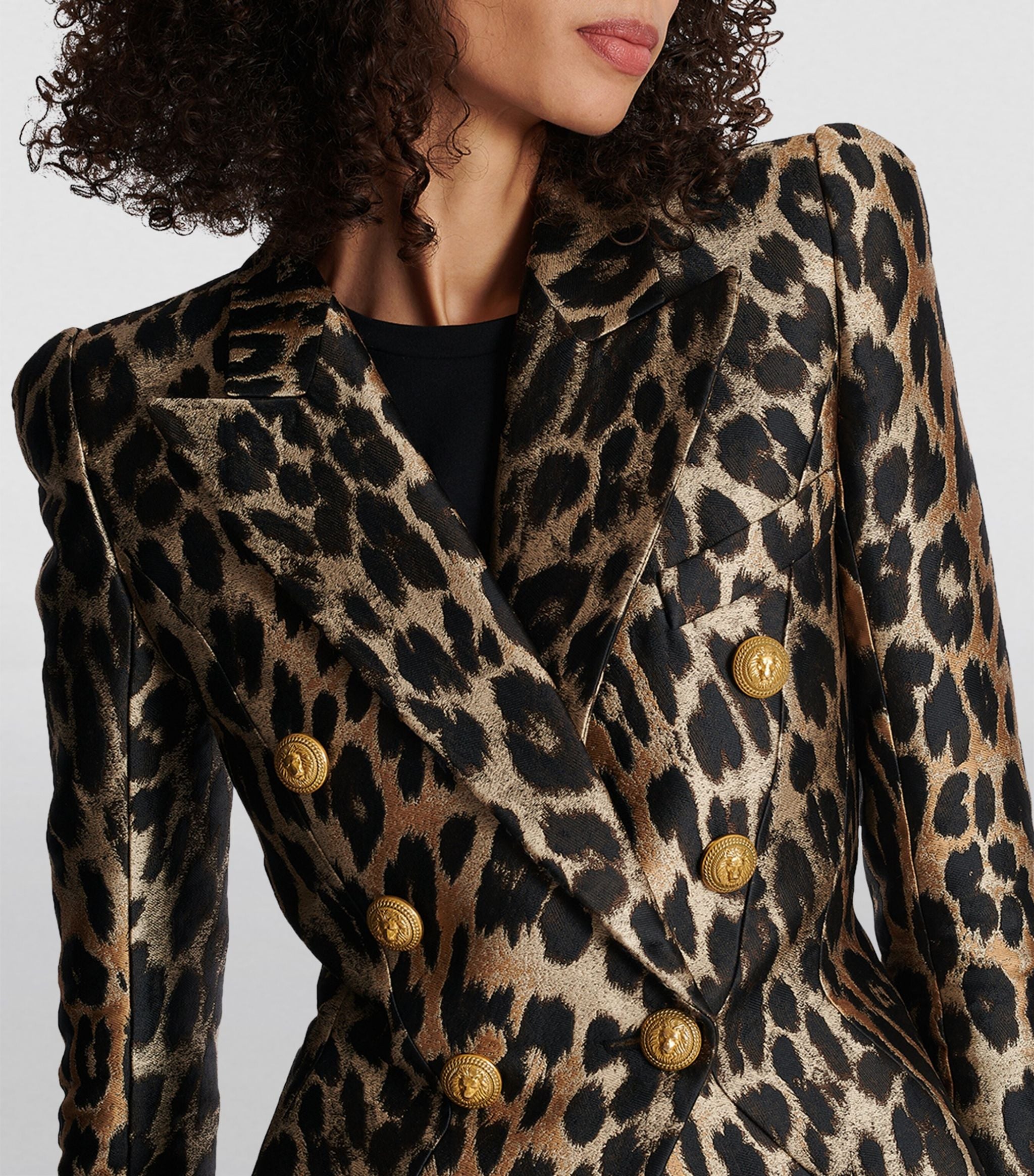 Leopard Double-Breasted Blazer Miscellaneous Harrods   