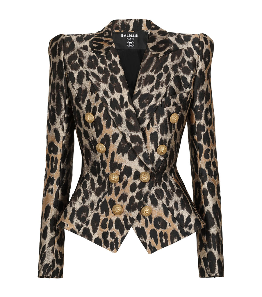 Leopard Double-Breasted Blazer