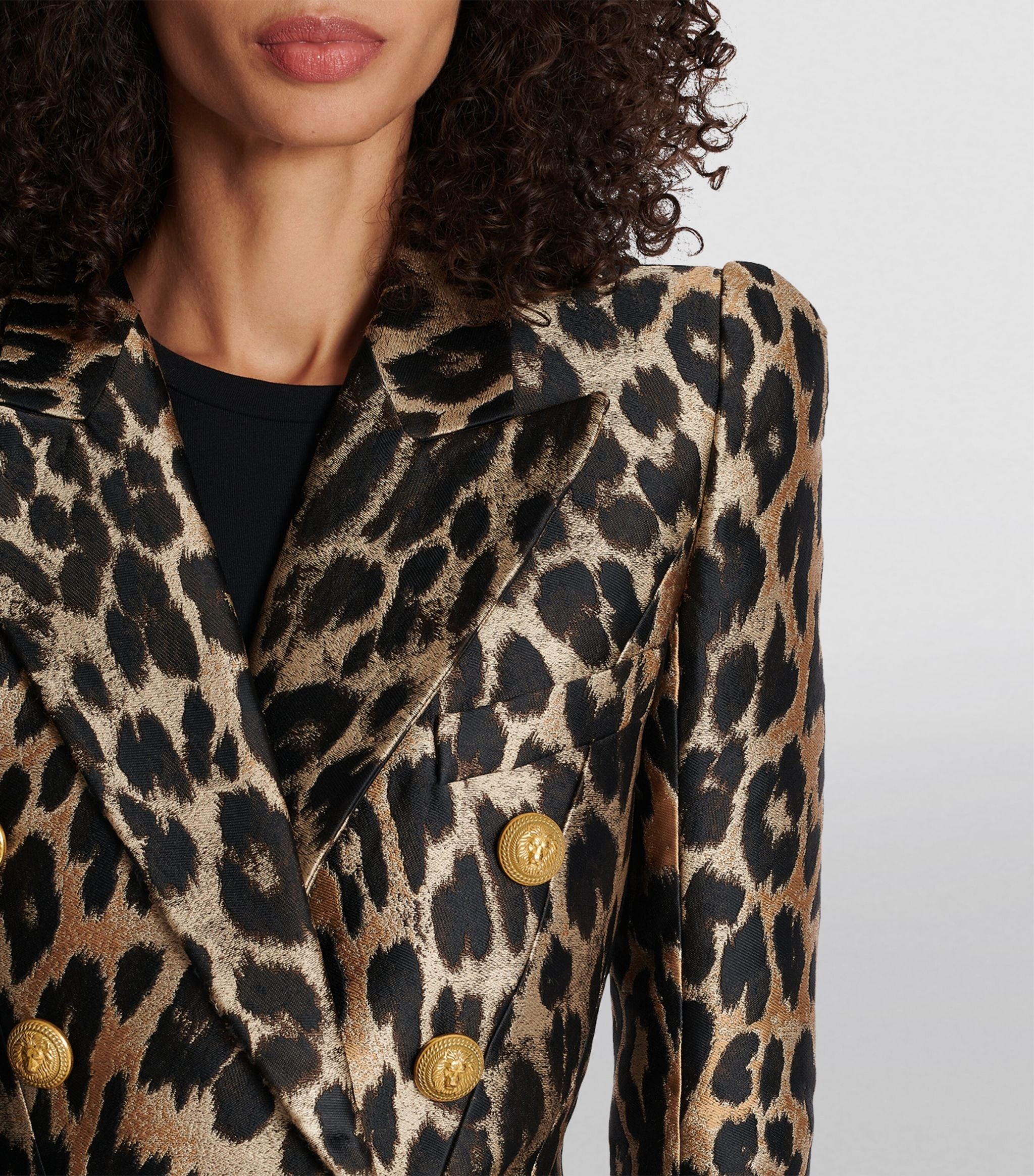 Leopard Double-Breasted Blazer Miscellaneous Harrods   