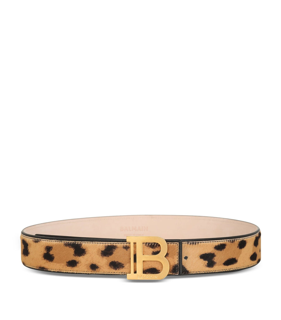 Leopard Print B-Buckle Belt