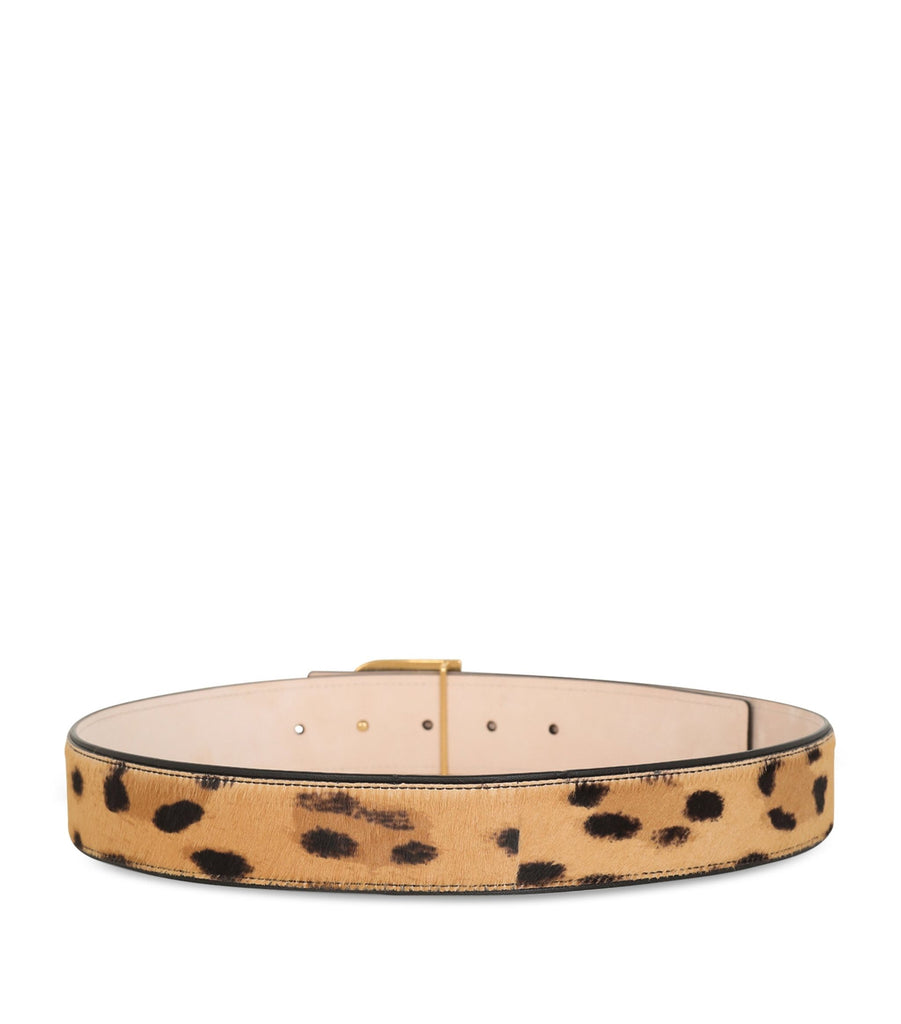 Leopard Print B-Buckle Belt