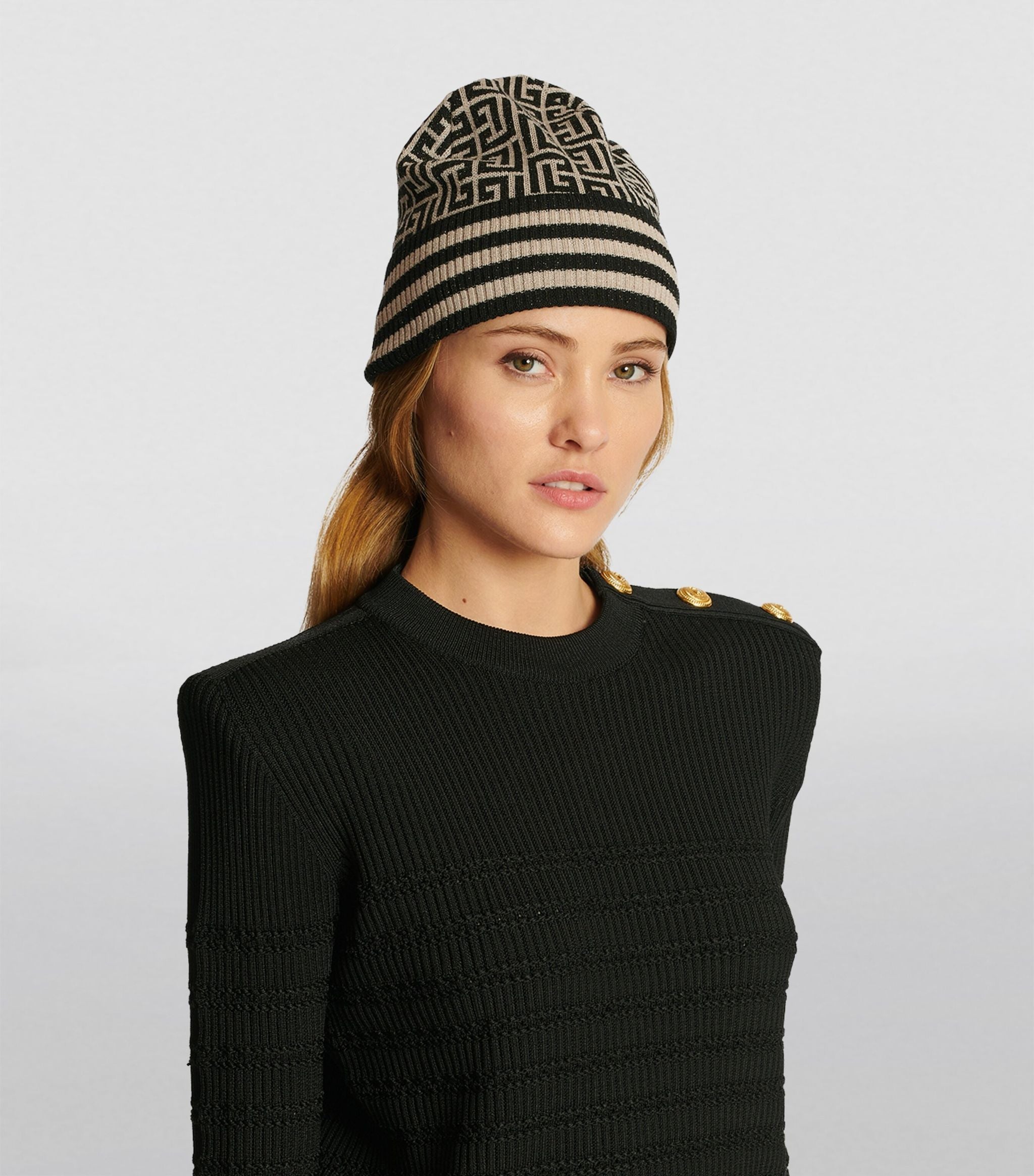 Wool-Blend Monogram Beanie GOODS Harrods   