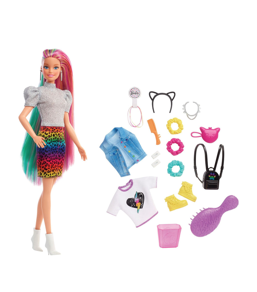 Leopard Rainbow Hair Doll