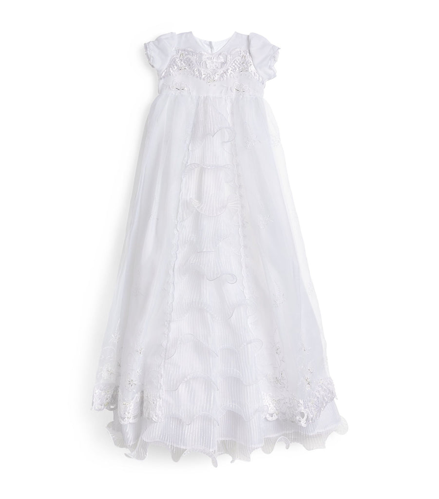 Tulle Christening Dress and Bonnet Set (0-12 Months)