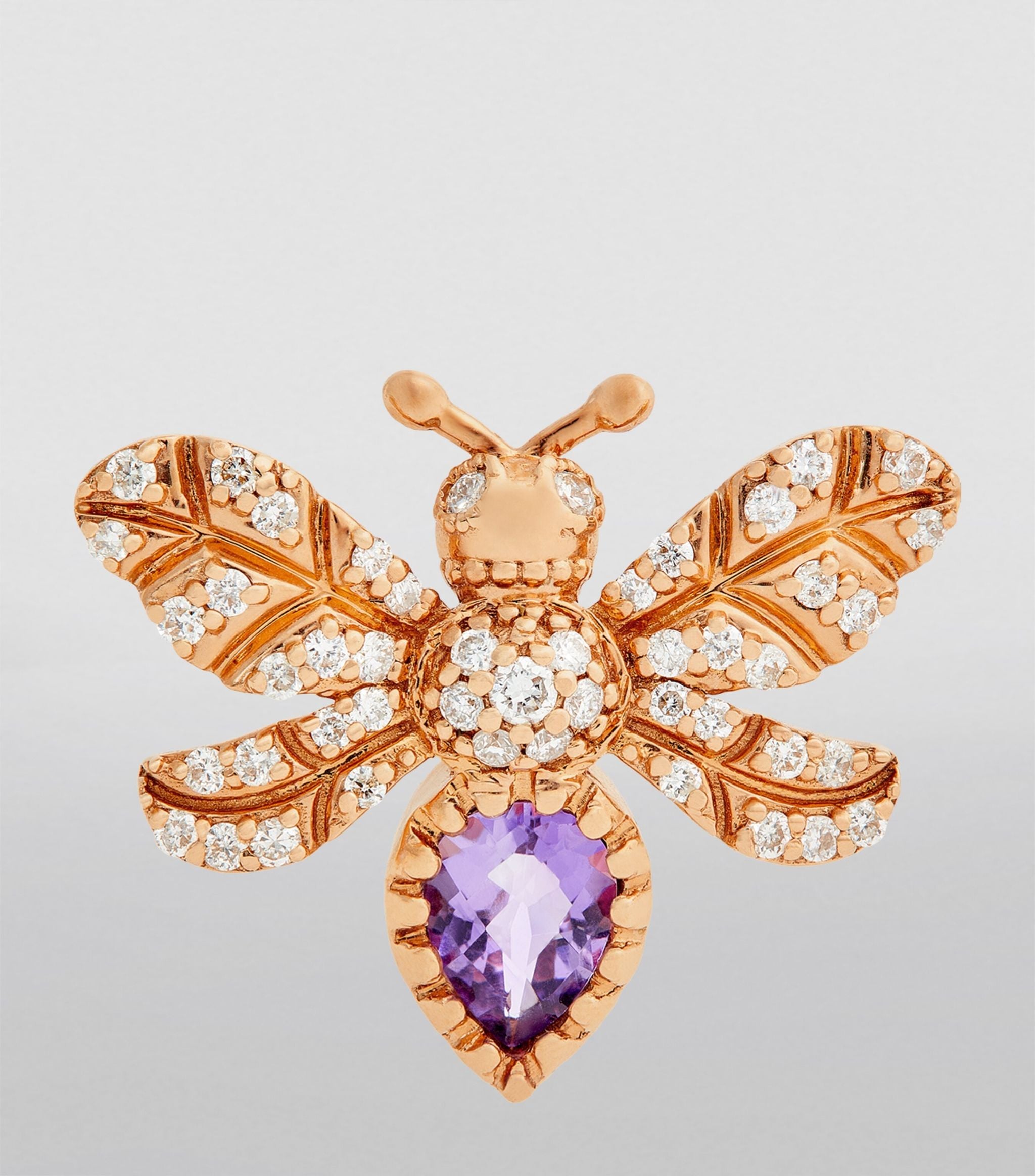 Rose Gold, Diamond and Amethyst Honey Queen Bee Single Earring Miscellaneous Harrods   