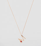 Rose Gold, Diamond and Ruby Letter ‘M’ Necklace GOODS Harrods   