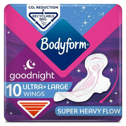 Bodyform Ultra Night Sanitary Towels x10 feminine care Sainsburys   