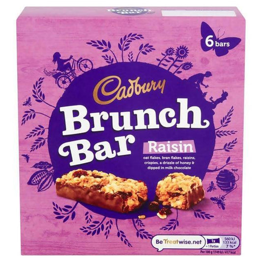 Cadbury Brunch Raisin Cereal Bar Multipack 5x32g - McGrocer