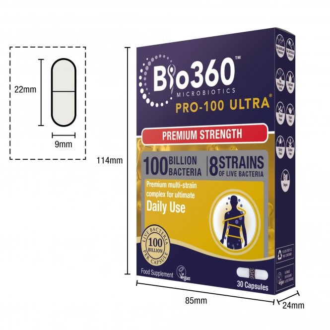 Bio360 Pro-100 ULTRA (100 Billion Bacteria) Vitamins & Supplements McGrocer Direct   