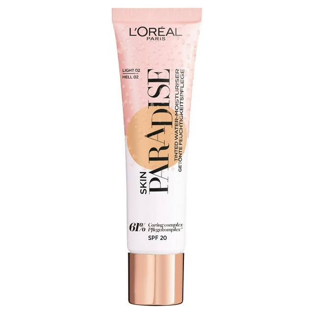 L'Oreal Paris Skin Paradise Tinted Glow Cream Moisturiser Up to 24h Hydration SPF20 Light 02 30ml All Sainsburys   