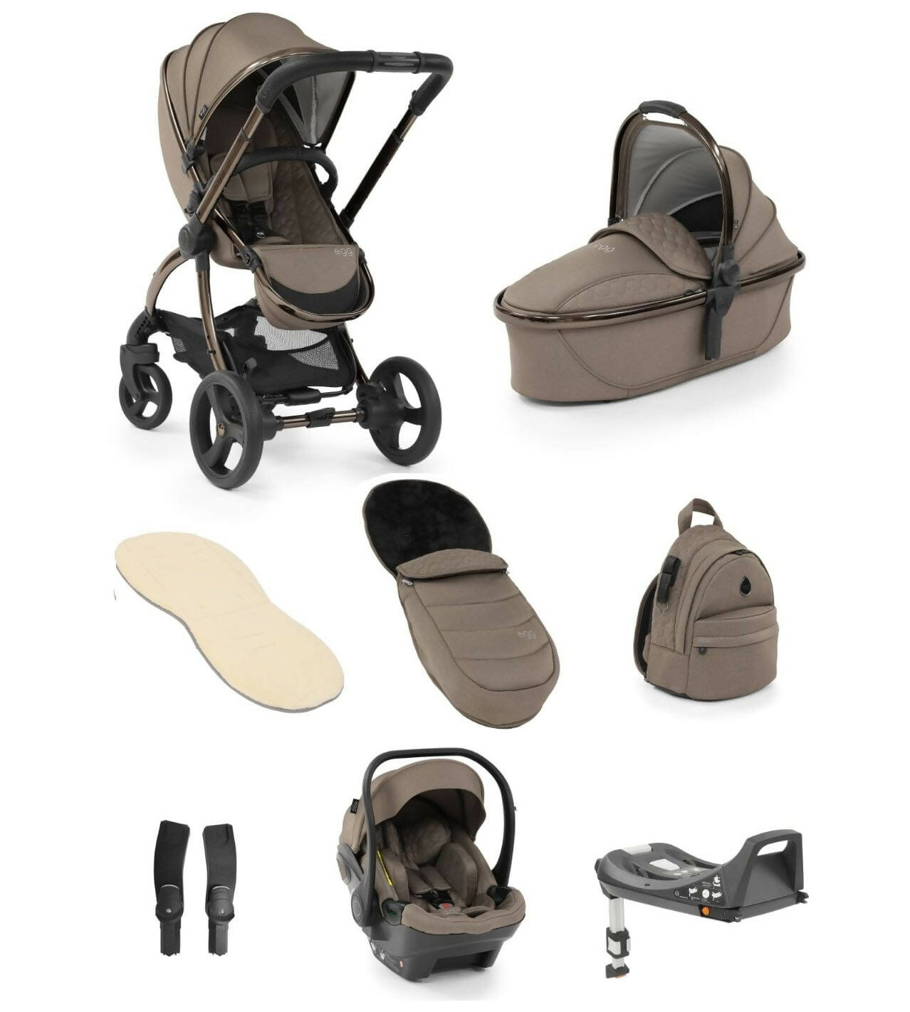 Egg 2 Luxury i-Size Bundle - Mink Baby Stroller McGrocer Direct   