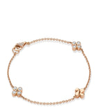 Rose Gold and Diamond Be Boodles Triple Charm Bracelet Miscellaneous Harrods   