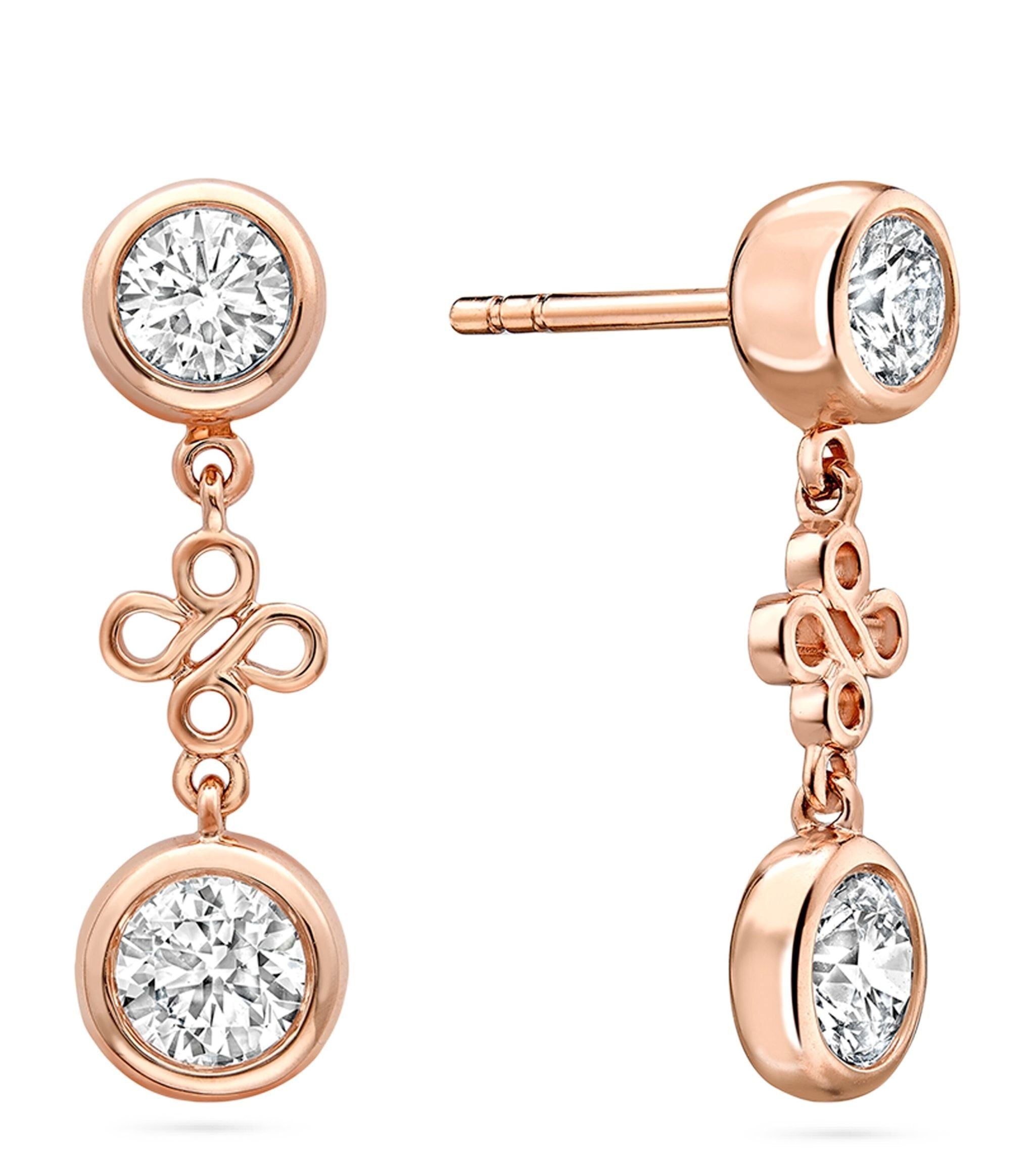 Rose Gold and Diamond Beach Earrings GOODS Harrods   