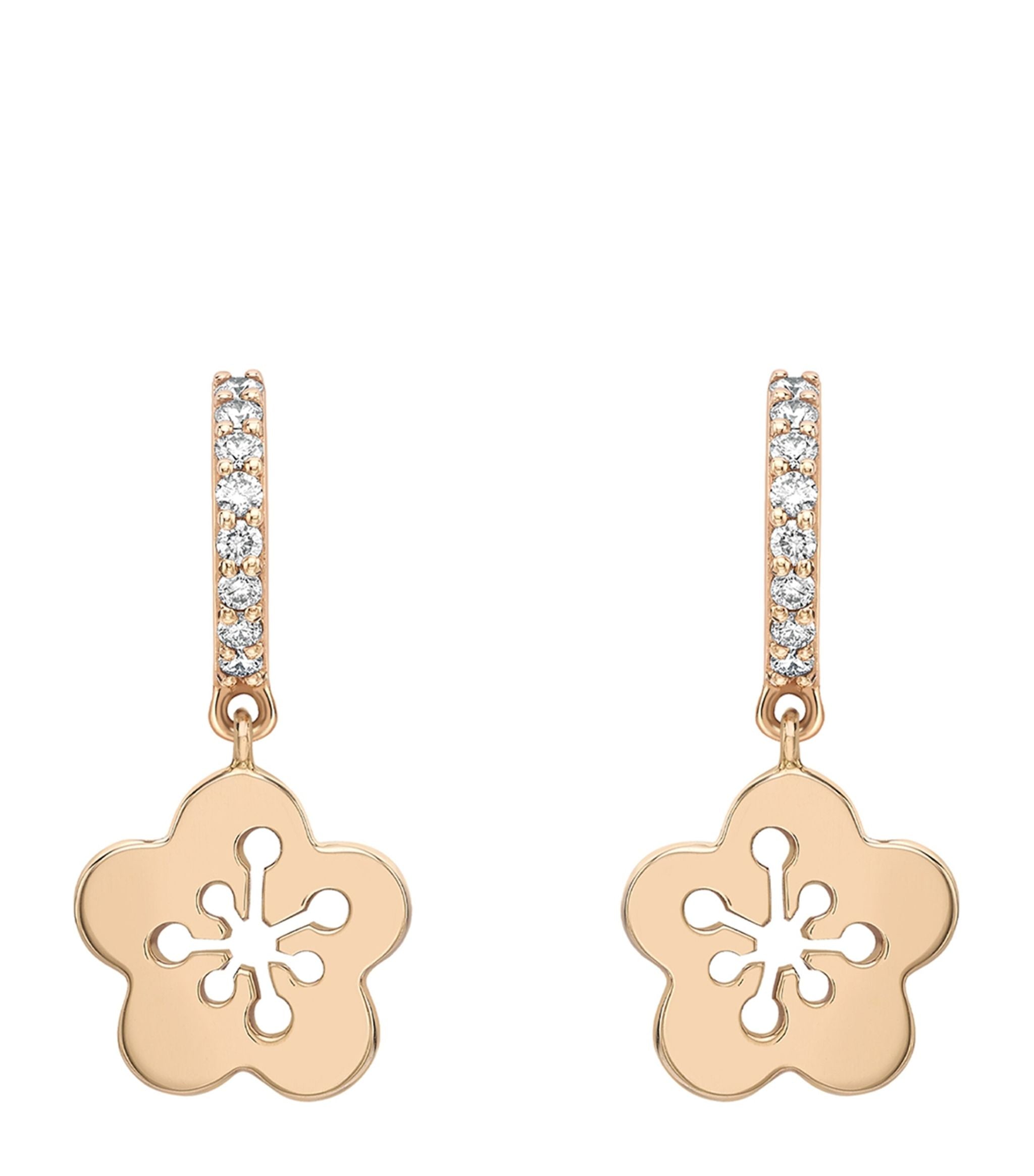 Rose Gold and Diamonds Mini Blossom Drop Earrings GOODS Harrods   