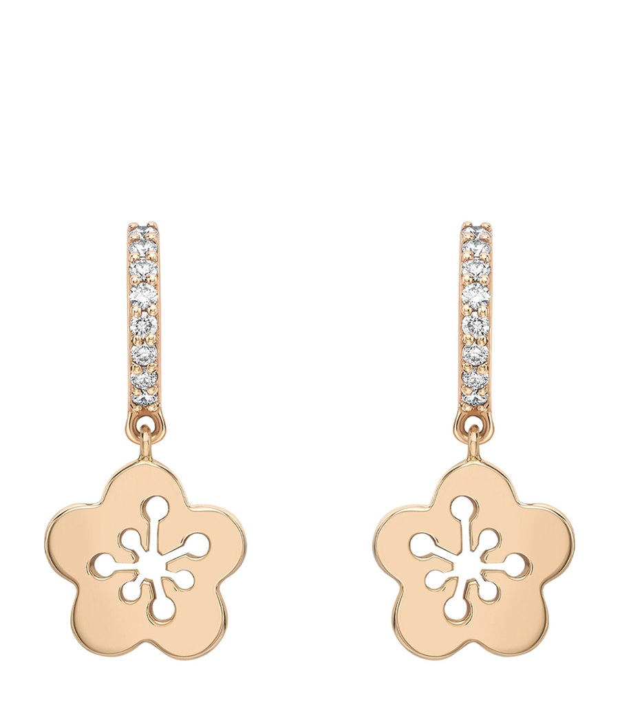 Rose Gold and Diamonds Mini Blossom Drop Earrings