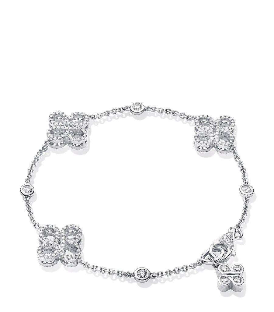 White Gold and Diamond Be Boodles Multi Charm Bracelet