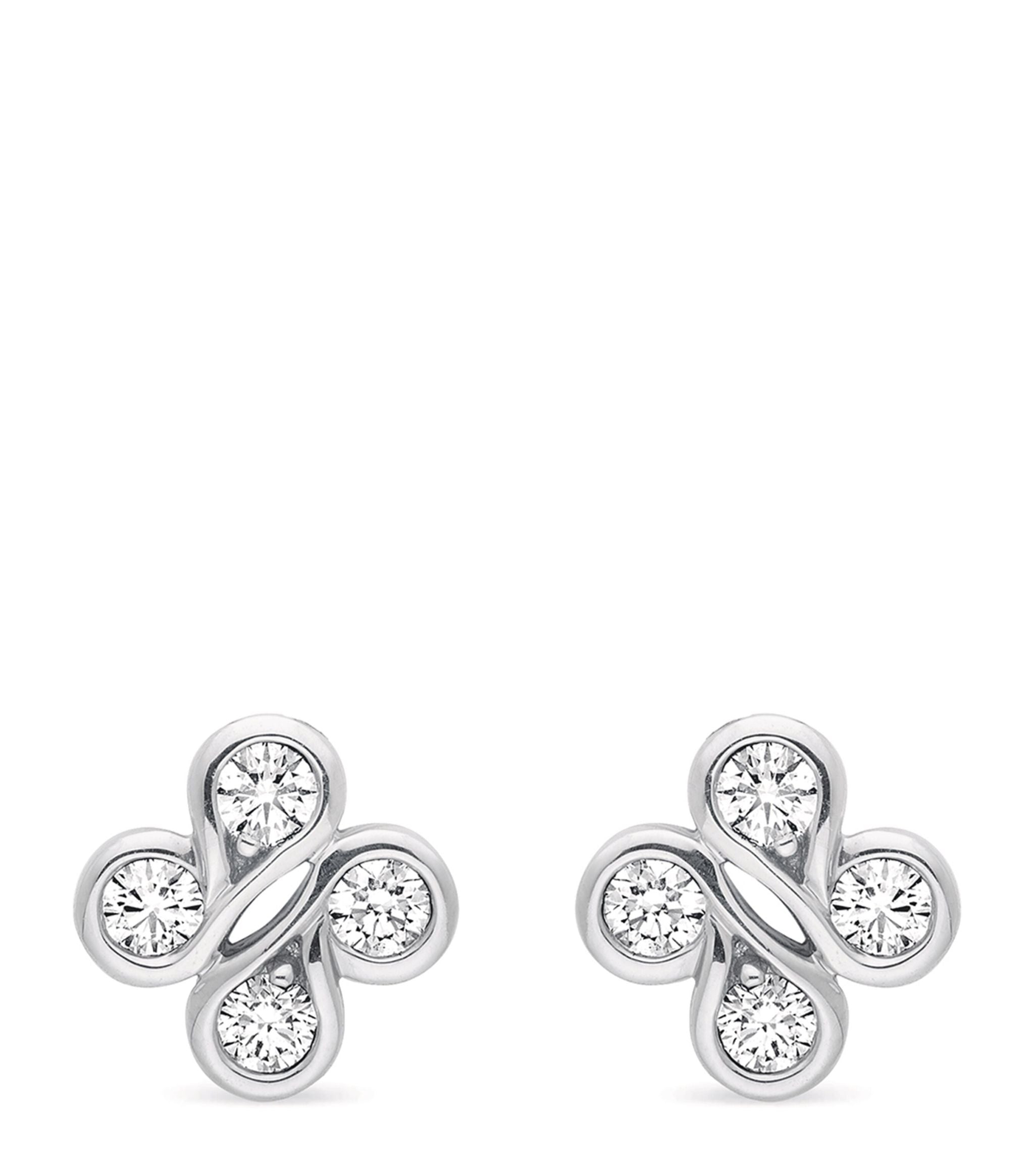 White Gold and Diamond Be Boodles Stud Earrings GOODS Harrods   