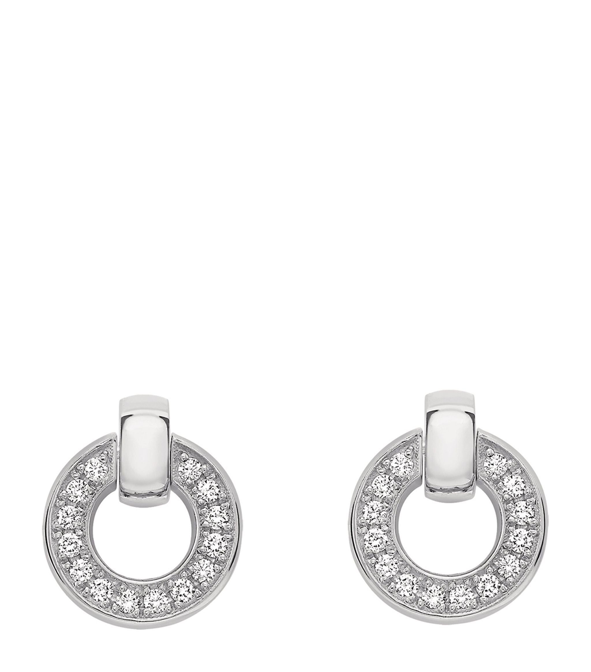 White Gold and Diamond Roulette Flip Earrings GOODS Harrods   