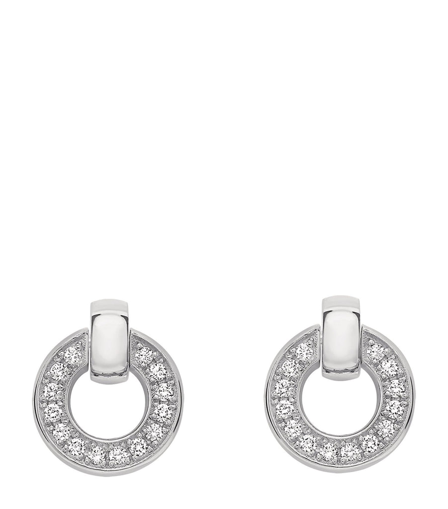 White Gold and Diamond Roulette Flip Earrings