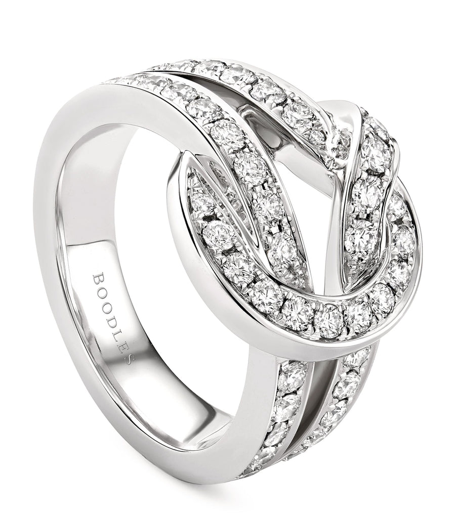 White Gold and Diamond The Knot Ring