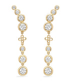 Yellow Gold and Diamond Long Beach Earrings GOODS Harrods   