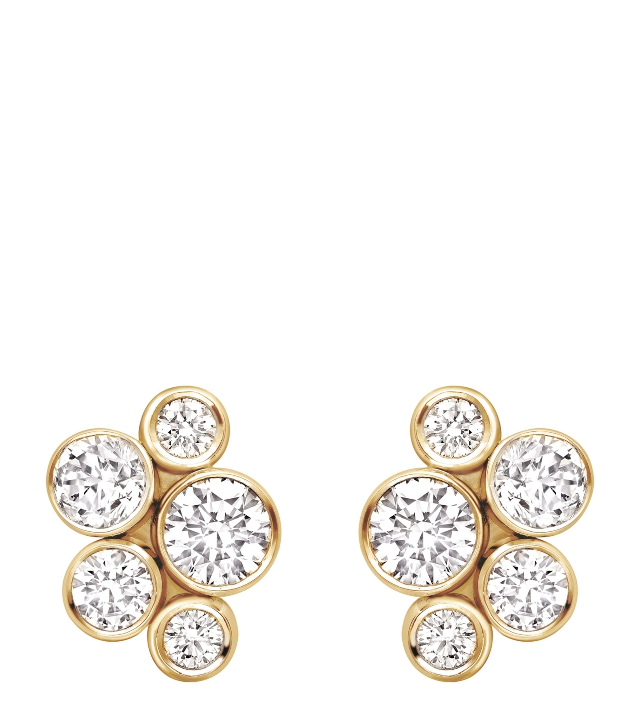 Yellow Gold and Diamond Raindance Cluster Stud Earrings GOODS Harrods   