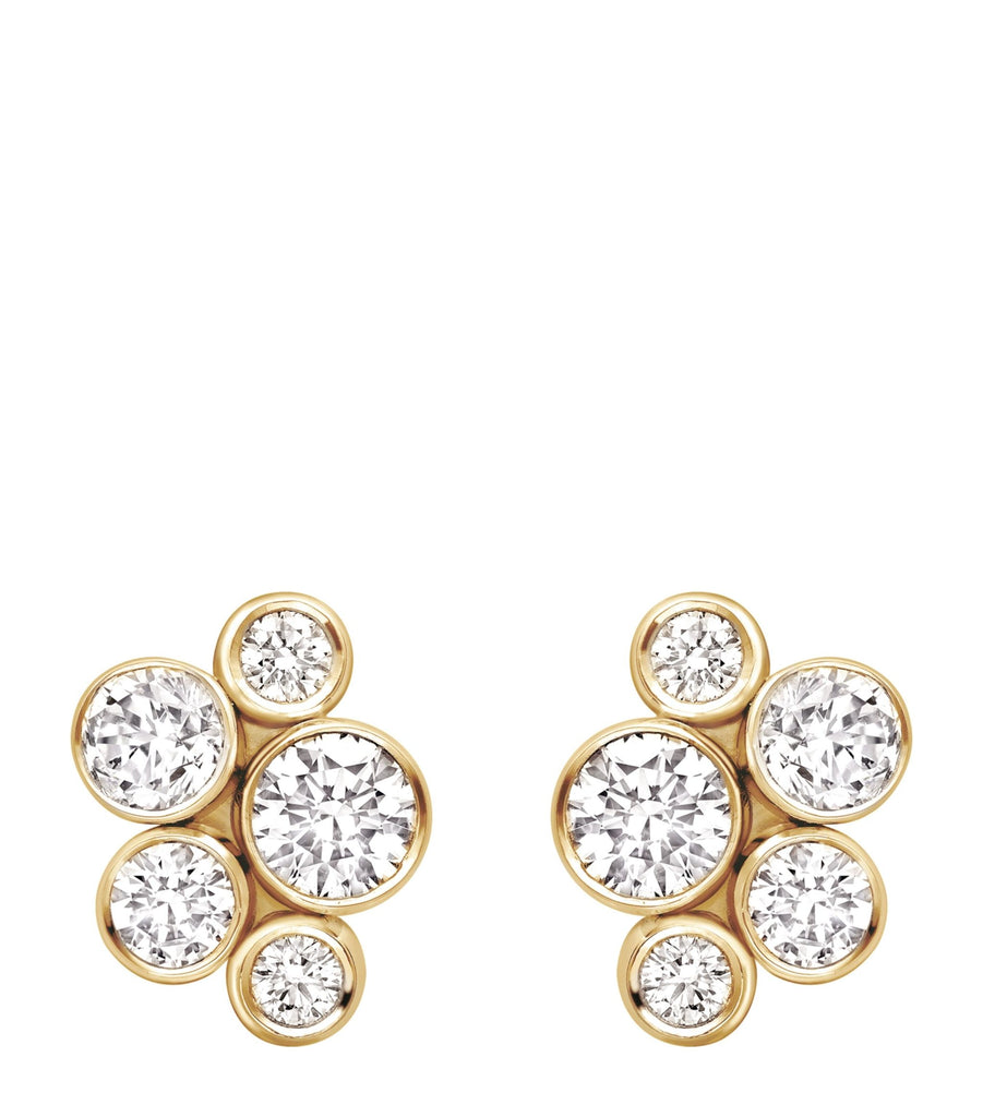 Yellow Gold and Diamond Raindance Cluster Stud Earrings