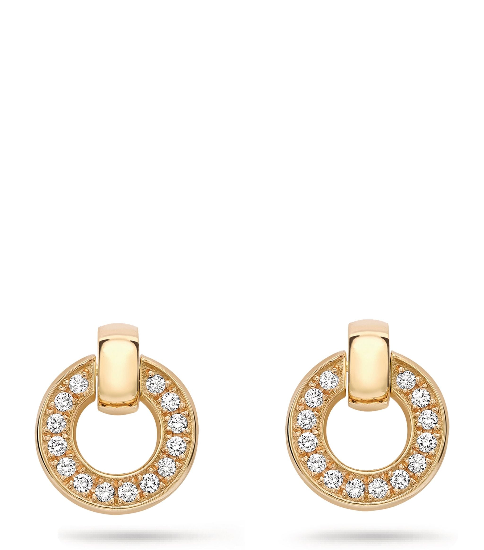 Yellow Gold and Diamond Roulette Flip Earrings GOODS Harrods   