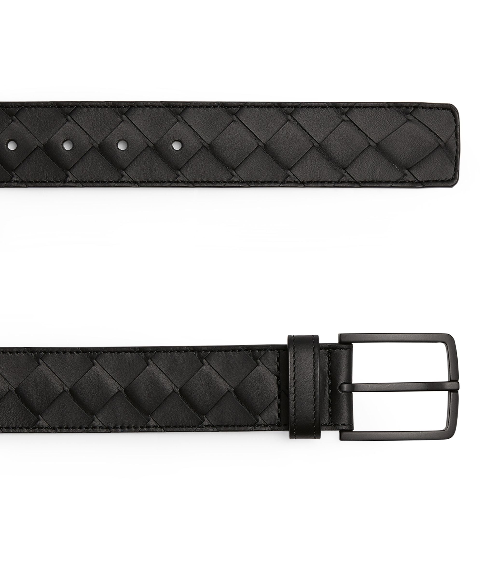 Leather Intrecciato Belt GOODS Harrods   